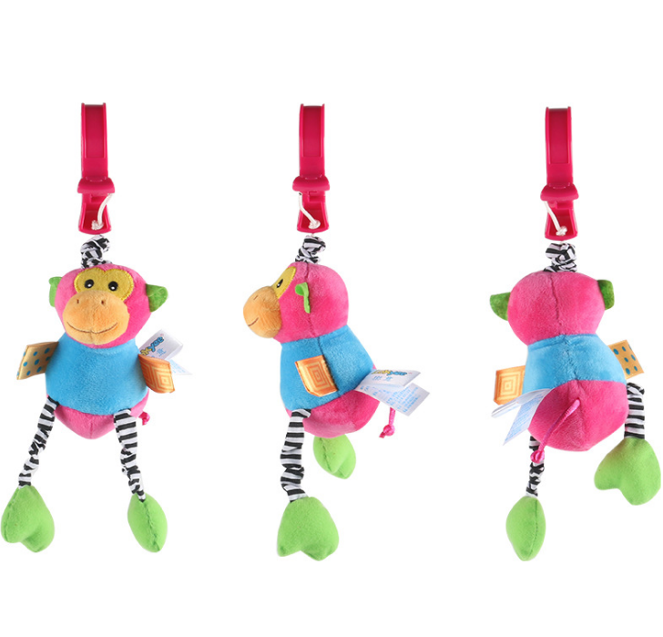 Baby Kids Rattles Toys Cotton Stroller Pram Crib Hanging Soft Plush Toys Animal Clip Baby Crib Bed Hanging Bells Toys For Babies