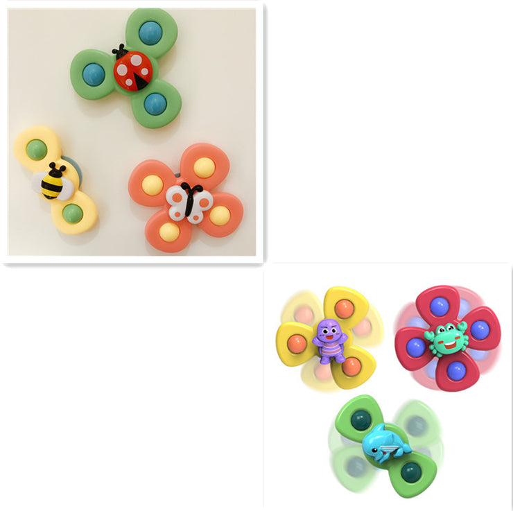 Kids Gyro Insect Sucker Spinner Rattle Bathroom Bath Toys Table Dinner Appease Toys for Baby Toddlers