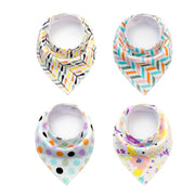 4pcs Lot Bibs Burp Cloth Print Arrow Wave Triangle Baby Bibs Cotton Bandana Accessories