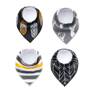 4pcs Lot Bibs Burp Cloth Print Arrow Wave Triangle Baby Bibs Cotton Bandana Accessories